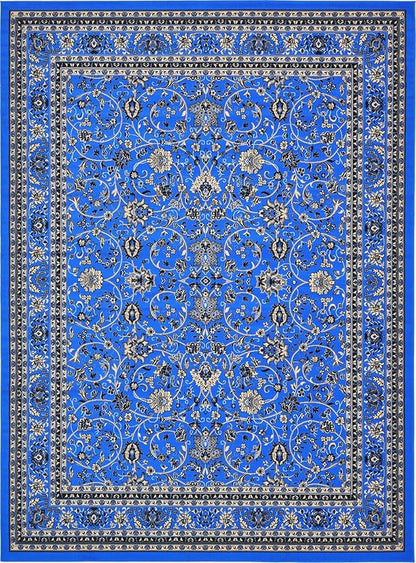 Unique Loom Sialk Hill Collection Area Rug - Washington (9' 10" x 13' 1" Rectangle Dark Blue/Black)