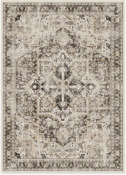 RUGGABLE Washable Vintage Area Rug – Kamran Hazel 10x14, Stain-Resistant, Non-Slip – Large Machine Washable Rugs for Living Room, Bedroom, Hallway, Entryway & Office–with Cushioned Pad