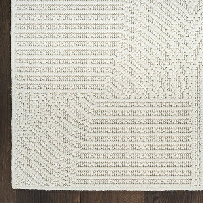 Nourison Home Textured Home Ivory 5'3" x 7' Area Rug - Easy Clean, Non Shedding, Bed Room, Living Room, Dining Room, Kitchen (5' x 7')