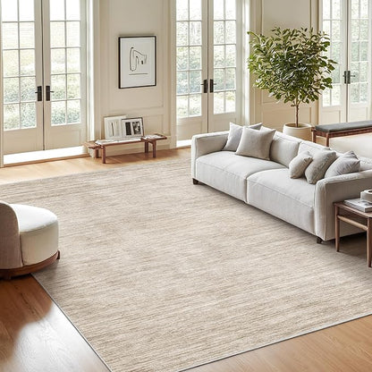 Valenrug Washable Rugs 5x7 - Non Slip 5x7 Area Rugs for Living Room, Stain Resistant Area Rugs for Bedroom, Foldable Machine Washable Area Rug(5'x7', Brown)