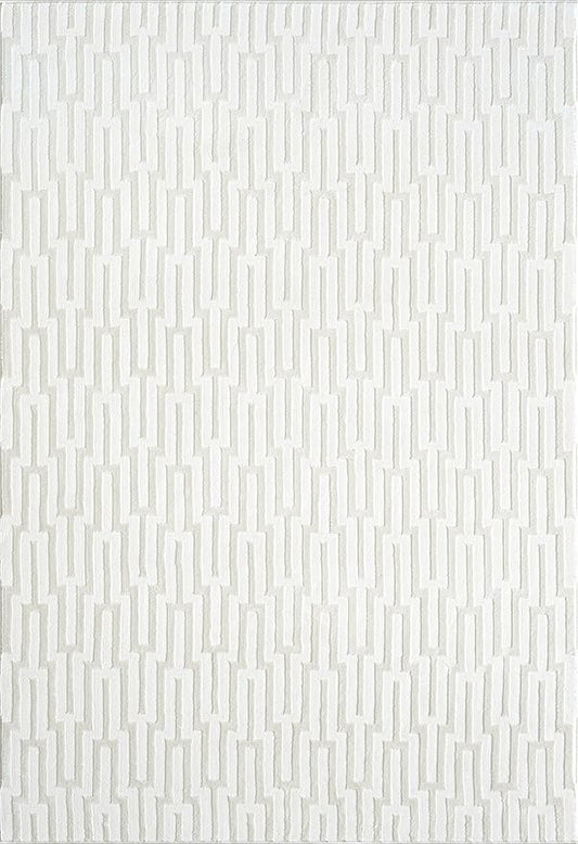 Abani Cream Area Rug for Living Room, Bedroom -Geometric Pattern - 8 x10 -Durable & Easy to Clean