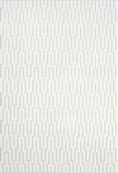Abani Cream Area Rug for Living Room, Bedroom -Geometric Pattern - 5 x 8 -Durable & Easy to Clean