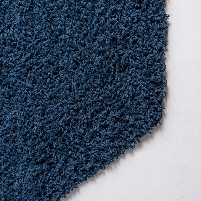 Unique Loom Solid Shag Collection Area Rug (8' Octagon, Sapphire Blue/ Navy Blue)