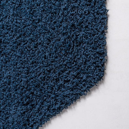 Unique Loom Solid Shag Collection Area Rug (8' Octagon, Sapphire Blue/ Navy Blue)