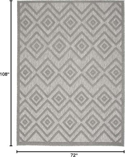 Nourison Home Versatile Silver Grey 6' x 9' Area Rug - Easy Clean, Non Shedding, Bed Room, Living Room, Dining Room, Kitchen (6' x 9')