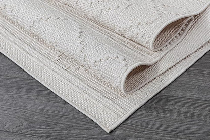 Beverly Rug Micro Loop Area Rug White 6x9 Modern Luxury Soft Boho Geometric Durable Indoor Area Rugs for Living Dining Room Office Stain Resistant Non Shedding Casual Indoor Carpet White 6 x 9