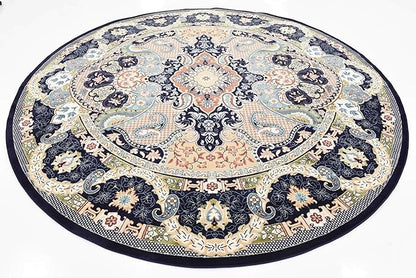 Unique Loom Narenj Collection Classic Traditional Medallion Textured Design Area Rug, 10' 0" x 10' 0", Navy Blue/Tan