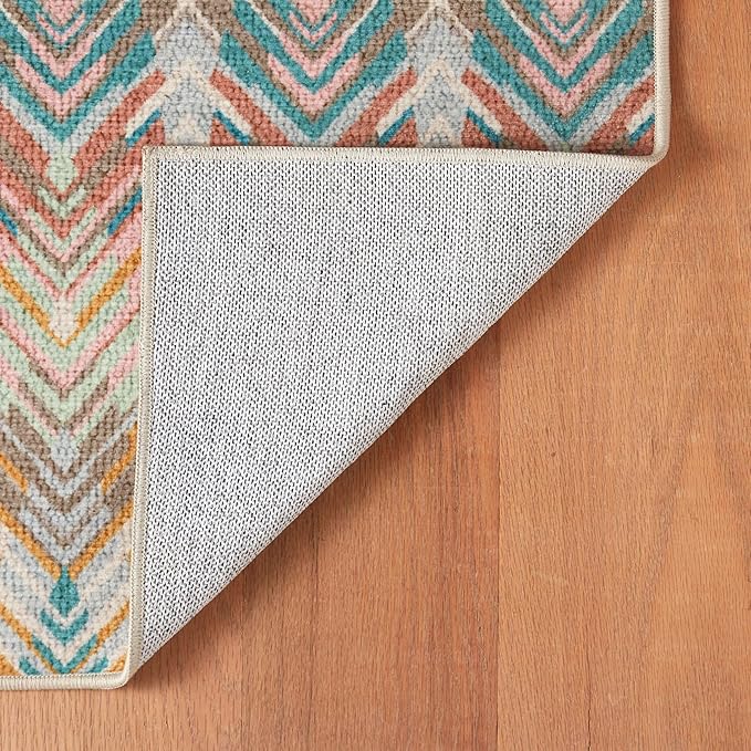 Dash & Albert Seneca Stone Machine Washable Rug, 3 X 5 Feet, Multi Graphic Pattern