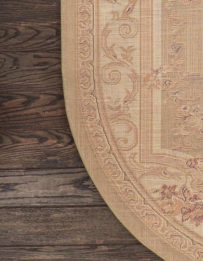 Unique Loom Versailles Collection Traditional Classic Floral Motif Area Rug (7' 11 x 10' 0 Oval, Green/Ivory)