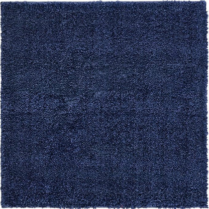 Unique Loom Solo Collection Area Rug - Calabasas (4' 1" Square, Navy Blue)