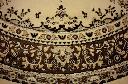 Unique Loom Reza Collection Traditional Persian Style Area Rug, 8' 0" x 8' 0", Ivory/Brown