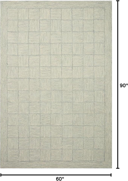 Loloi Chris Loves Julia Francis Collection FRA-03 Silver/Sky 5'-0" x 7'-6" Area Rug