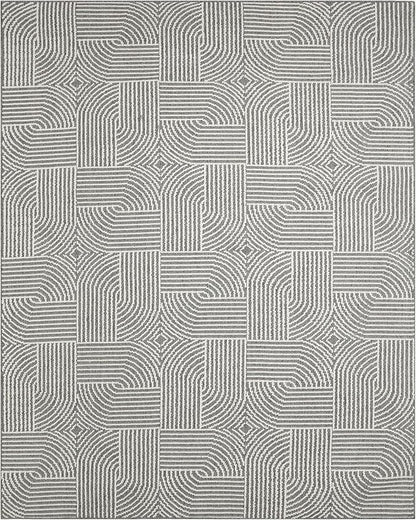 Nourison Home Textured Home Charcoal Ivory 7'10" x 9'10" Area Rug - Easy Cleaning, Non Shedding, Bed Room, Living Room, Dining Room, Kitchen (8' x 10')
