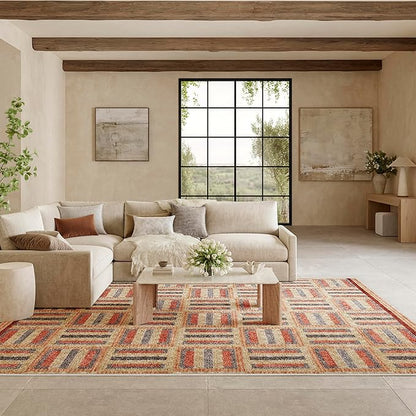 Nourison Home Nordic Multicolor 8' x 10' Area Rug - Easy Clean, Non Shedding, Bed Room, Living Room, Dining Room, Kitchen (8' x 10')