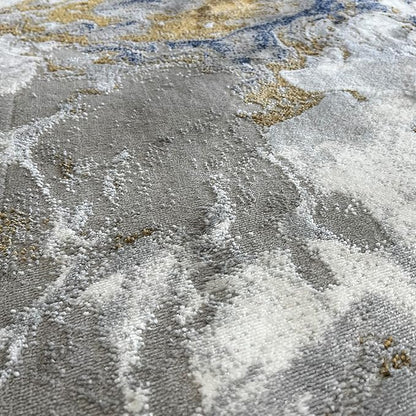 LUXE WEAVERS Marble Swirl Abstract Area Rug, Blue 5x7