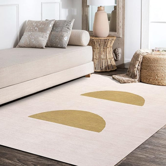 JONATHAN Y Machine Washable Cream/Moss Indoor Area Rug 8X10 ft, Luola Minimalist Geometric for Living Room, Bedroom, Kitchen, Office, Easy-Cleaning, High Traffic, Pet-Friendly, Non-Shedding WSH112A-8