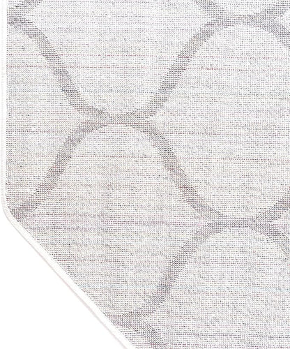 Rugs.com Lattice Frieze Collection Rug – 5' Octagon Ivory Medium Rug Perfect for Living Rooms, Kitchens, Entryways