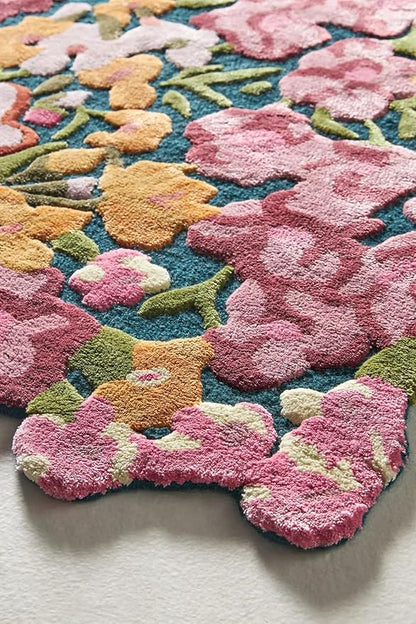 Cassia Wool Viscose Area Rug - 7’ x 9' – Handmade Wool Area Rugs –Multi – Rugs for Living Room, Bedroom – Anti-Skid – Carpets with Non-Slip Natural Backing with 100% Cotton