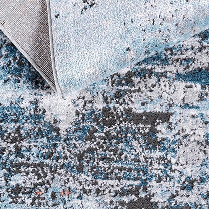 Rugs.com Leipzig Collection Runner Rug – 6 Ft Runner Multi Low-Pile Rug Perfect for Hallways, Entryways