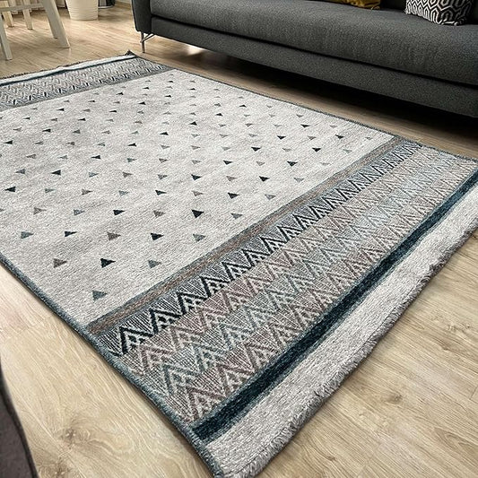 Alfa Rich 3x10 Blue Cream Off White Washable Area Rugs for Living Room Hallway Kitchen Decor Runner