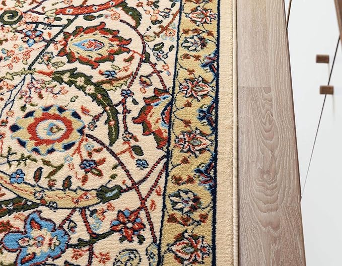Unique Loom Espahan Collection Area Rug - Cape Cod (4' 1" x 6' 1" Rectangle, Cream/ Black)