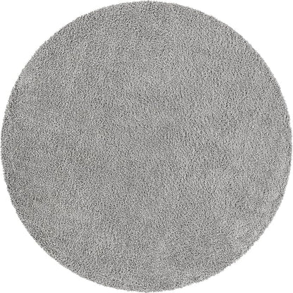 Unique Loom Davos Shag Collection Area Rug - Solid (9' 10" Round, Sterling)