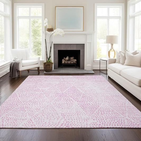 Addison Rugs Chantille ACN591 Pink 2'6" x 3'10" Indoor Outdoor Area Rug, Easy Clean, Machine Washable, Non Shedding, Bedroom, Living Room, Dining Room, Kitchen, Patio Rug