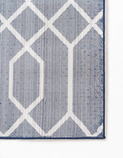 Unique Loom Marilyn Monroe Glam Collection Area Rug - Trellis (10'x 13' Rectangle, Navy Blue Silver/ Silver)
