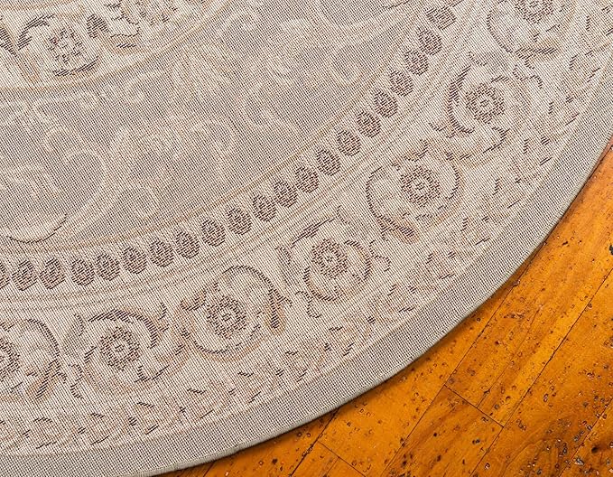 Unique Loom Versailles Collection Traditional Classic Medallion Floral Motif Area Rug (6' 0 x 6' 0 Round, Green/ Ivory)