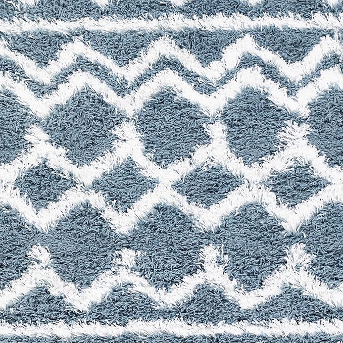 Livabliss Hapsburg Moroccan Shag Area Rug, 5'3" x 7'3", Denim