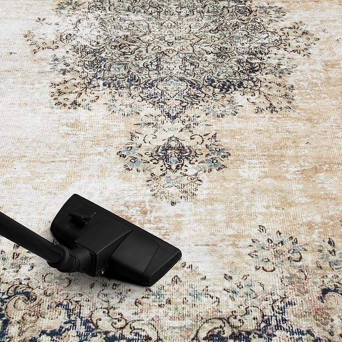 Keen Home Design 2x10 Rug - Machine Washable Runner Rug with Non-Slip Backing, Ideal for Hallway, Entryway, Kitchen, Laundry Room - Vintage, Easy Clean, Durable, Low Pile - (2'6" x 10')
