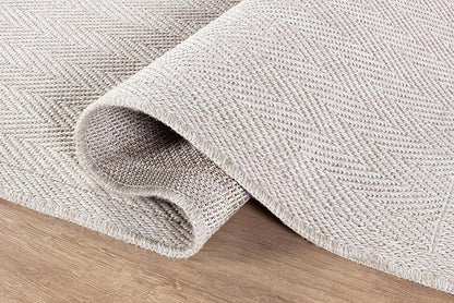CAMILSON Easy Jute Rug 2x3, Indoor Outdoor Off-White Color Fiber Area Rugs for Bathroom and Kitchen Rug, Herringbone Seagrass Boho Woven Design, Easy-Cleaning, Washable Outside Carpet Alfombras 2 x 3