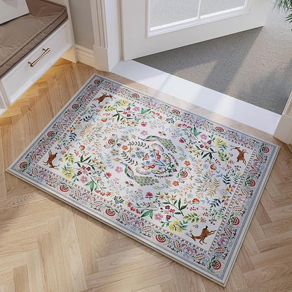 Rugcomf Entryway Rug 2x3 Rug Door Mat Indoor Entrance Washable Rug Small Non-Slip Low Pile Throw Rugs for Entryway, Kitchen, Front Door Indoor Entrance, Entry(Colorful)