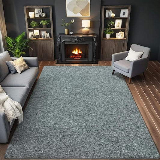 AROGAN Washable 4×6 Bedroom Rug, Modern Area Rugs with Soft Memory Foam for Living Room, Minimalist Non-Slip Indoor Floor Carpet for Dining Room Office Kids Playroom Decor, Grey