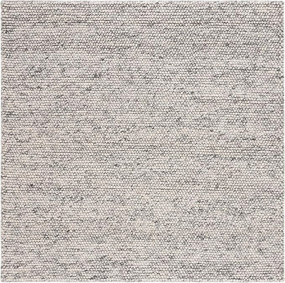 SAFAVIEH Natura Collection Area Rug - 8' Square, Light Grey & Ivory, Handmade Wool Blend, Textured Design, Ideal for Living Room, Bedroom, Dining Space (NAT620G)