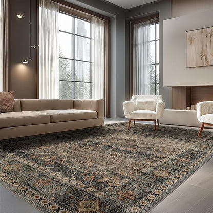 Area Rug Non Slip Machine Washable Ultra Soft Living Room/Bedroom/Kitchen/Outdoor/Classroom Camel, 8'×10'