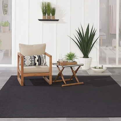 Nourison Home Nourison Essentials Black 7' x 10' Area Rug - Easy Clean, Non Shedding, Bed Room, Living Room, Dining Room, Kitchen (7' x 10')