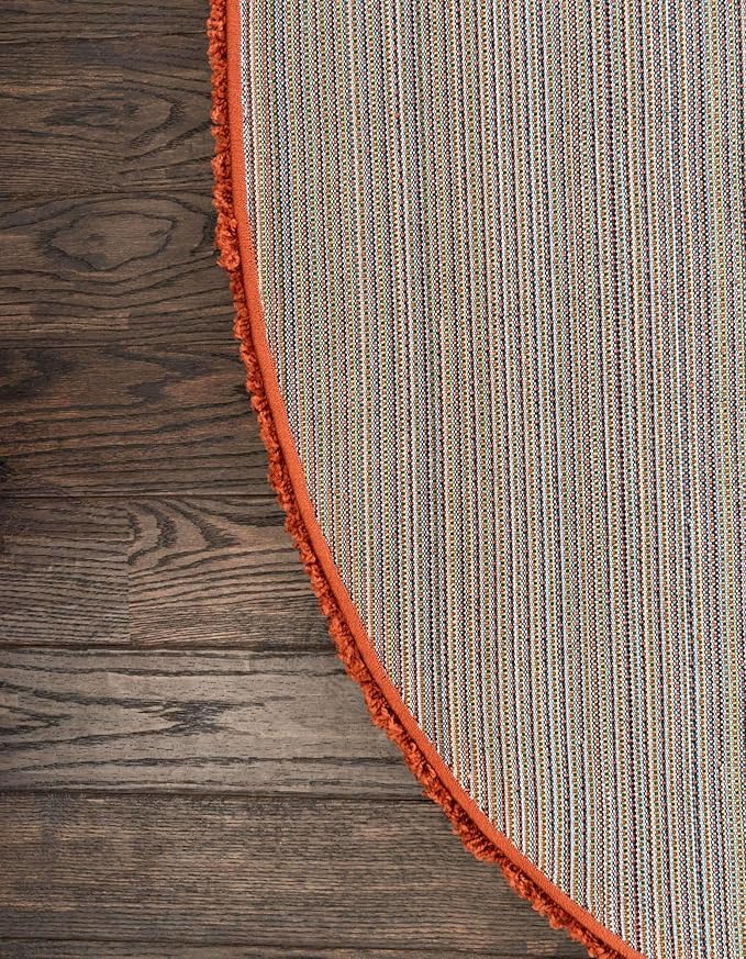 Unique Loom Solid Shag Collection Area Rug (5' 1" x 8' Oval, Terracotta)