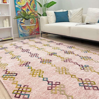 Alfa Rich 3x5 Light Pink Washable Area Rugs for Living Room Bedroom Kitchen Girls Decor Runner