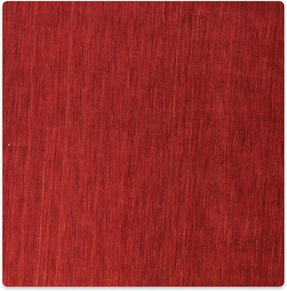 Hand Knotted Loom Wool ECO-Friendly Area Rugs - 8'x8', Square, Red Color, Solid Plain Design, High Pile Thick Handmade Anti Skid Area Rugs for Living Room, Bed Room (L00111)