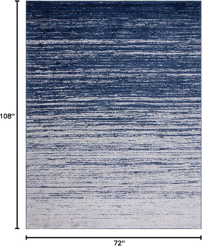 SAFAVIEH Area Rug 6x9 - Adirondack Collection - Navy & Grey, Modern Ombre Design, Non Shedding & Easy to Clean, Ideal for Living Room, Bedroom, Office, Dining Space (ADR113E)