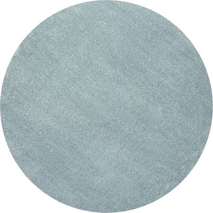 Eyely UES100S-6R Supersoft Haze Solid Low-Pile Indoor Area Rug, Coastal, Bohemian, Minimalist, Classic, Casual for Bedroom,Kitchen,Living Room,Non Shedding,Easy-Washing, Blue, 6' Round