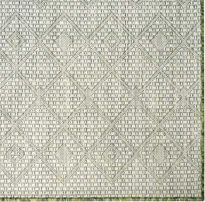 Unique Loom Outdoor Trellis Collection Area Rug - Tribal Trellis (7' 10" Square, Green/ Natural)