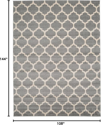 Rugs.com Lattice Collection Rug – 9' x 12' Dark Gray Medium Rug Perfect for Living Rooms, Large Dining Rooms, Open Floorplans