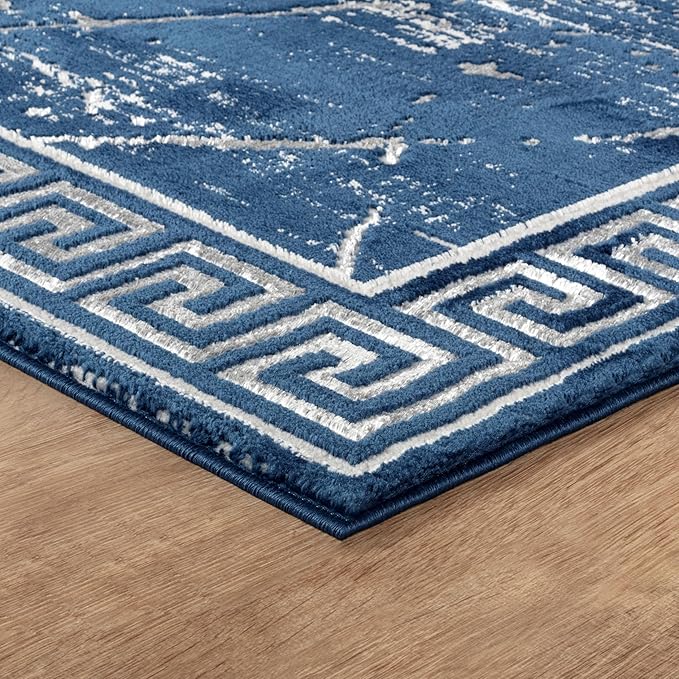 GLORY RUGS Area Rugs Marble 8x10 Navy Gray Carpet Modern Abstract Rug Living Room Dining Bedroom Rug