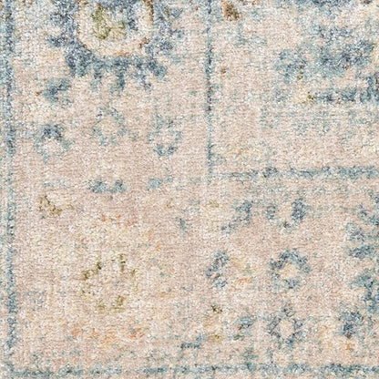 Nourison Home Astra Machine Washable Teal Beige 6'7" x 9' Area Rug Easy Clean, Non Shedding, Bed Room, Living Room, Dining Room, Kitchen (7' x 9')