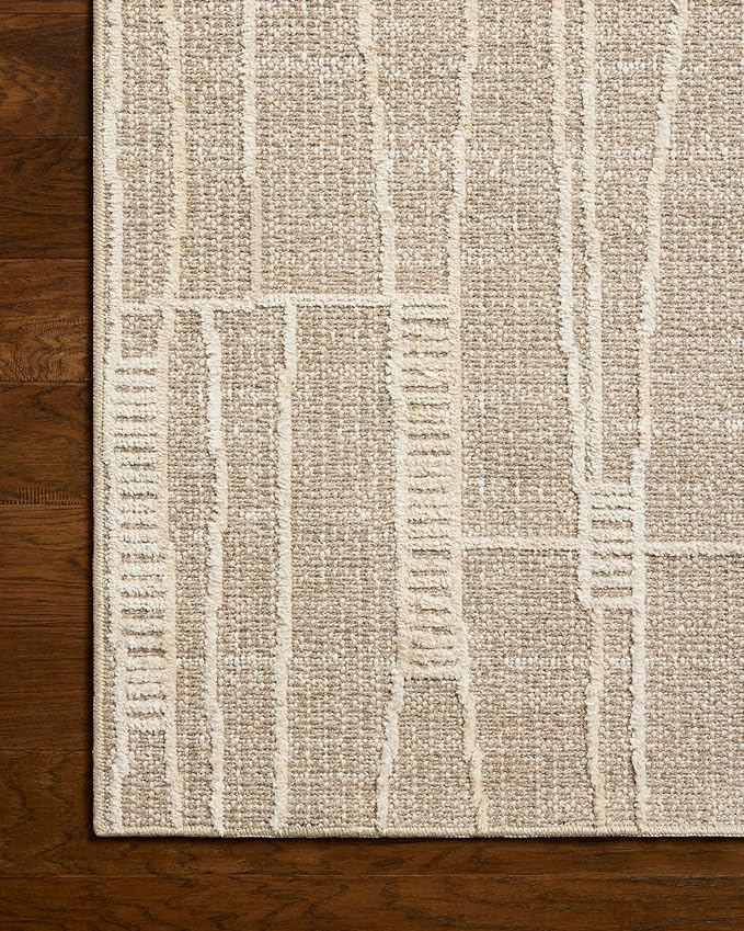 Loloi Amber Lewis Bexley Collection BEX-05 Mushroom/Natural 2'-7" x 10'-0" Runner Rug Neutral, Textured, Living, Bedroom, Dining, Carpet