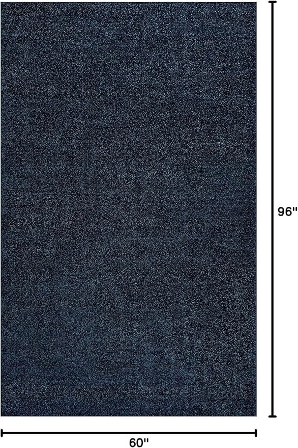 JONATHAN Y Haze Solid Low-Pile Navy Indoor Area Rug 5x8, Coastal,Bohemian,Minimalist,Classic, Easy-Cleaning for Living Room,Bedroom,Kitchen,Pet Friendly,Non-Shedding (SEU100C-5)