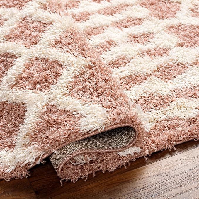 Livabliss Hapsburg Moroccan Shag Area Rug,7'10" x 10'3",Dusty Pink