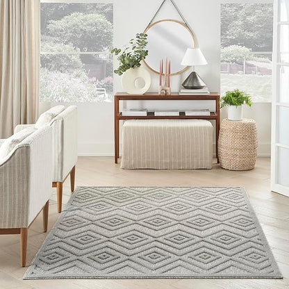 Nourison Home Versatile Silver Grey 6' x 9' Area Rug - Easy Clean, Non Shedding, Bed Room, Living Room, Dining Room, Kitchen (6' x 9')